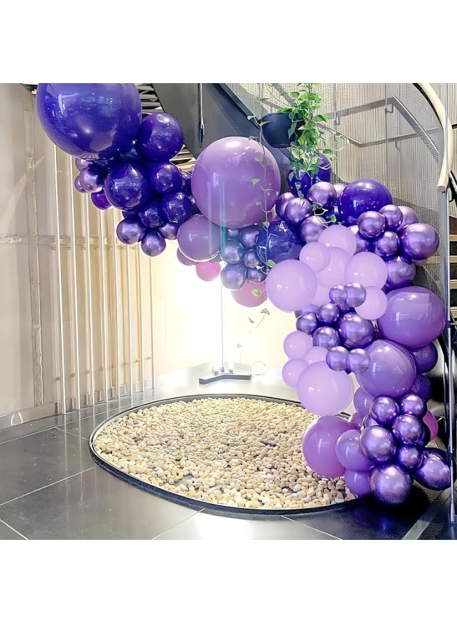 SRLIWHITE Purple Balloon Garland Kit, 100PCS Assorted Sizes as Shades Metallic, Lavender, Lilac and Confetti Latex Balloons with Arch Accessories for Birthday Baby Shower Wedding Party Decorations - Image 5